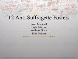 12 Anti-Suffragette Posters