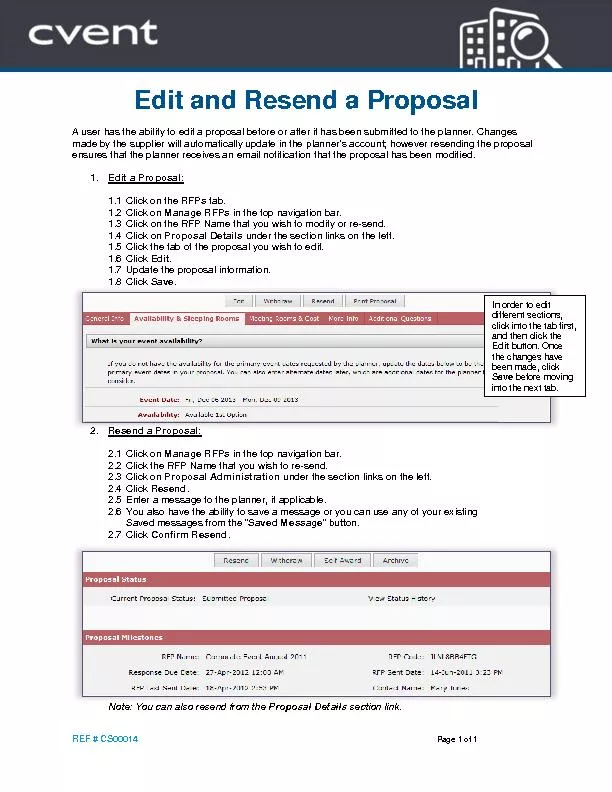 Edit and Resend a Proposal
