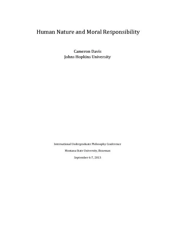 Human Nature and Moral Responsibility