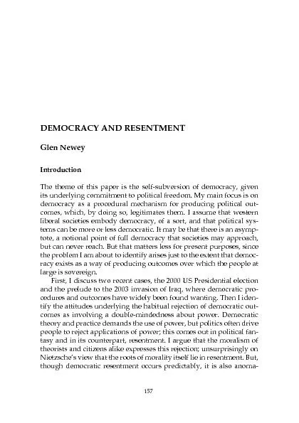 DEMOCRACY AND RESENTMENT