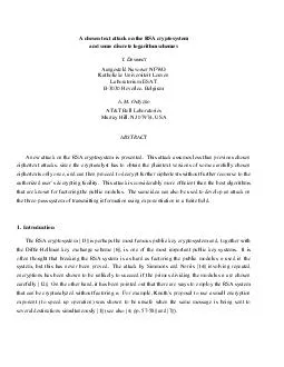 A chosen text attack on the RSA cryptosystem and some discrete logarithm schemes Y