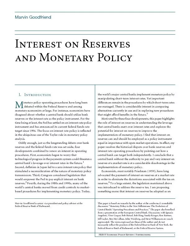2Interest on Reserves and Monetary Policy