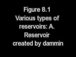 Figure 8.1 Various types of reservoirs: A. Reservoir created by dammin