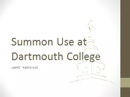 Summon Use at Dartmouth College