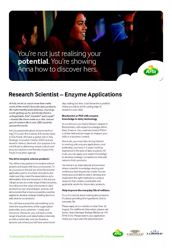 Research Scientist – Enzyme Applications