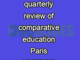 The following text was originally published in Prospects the quarterly review of comparative education Paris UNESCO International Bureau of Education vol