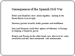 Consequences of the Spanish Civil War