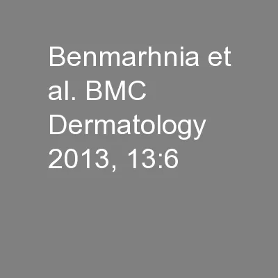 Benmarhnia et al. BMC Dermatology 2013, 13:6