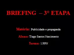BRIEFING – 3° ETAPA