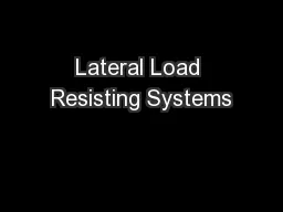 Lateral Load Resisting Systems