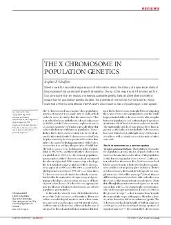 REVIEWS NA TURE REVIEWS GENETICS VO UME  ANUARY   used the X chromosome particularly for