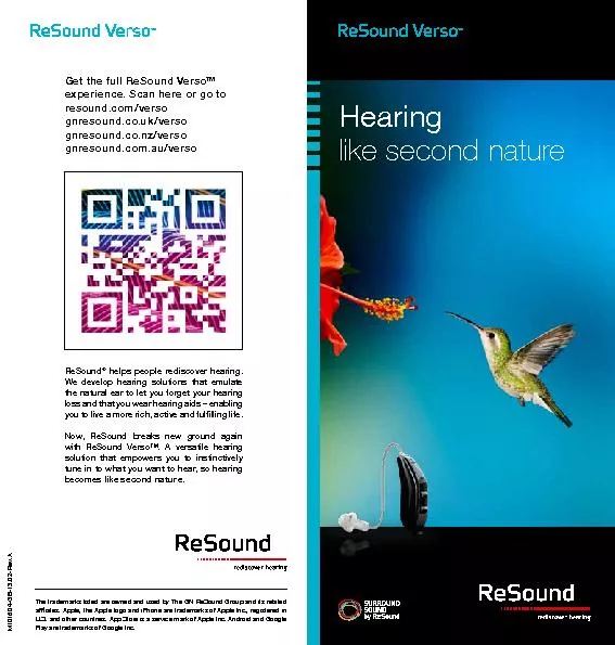 The trademarks listed are owned and used by The GN ReSound Group and i