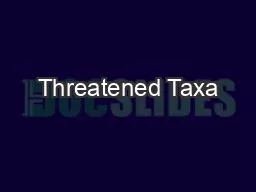 Threatened Taxa