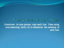 Interpretation of Lines