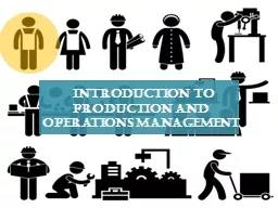 Introduction to production and operations