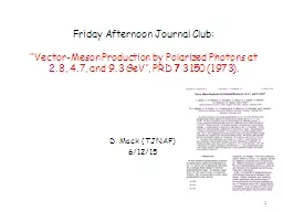 Friday Afternoon Journal Club: