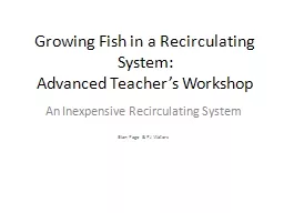 Growing Fish in a Recirculating System: