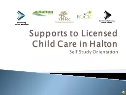 Supports to Licensed Child Care in