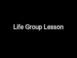 Life Group Lesson