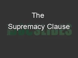 The Supremacy Clause