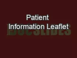 Patient Information Leaflet
