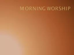 Morning worship