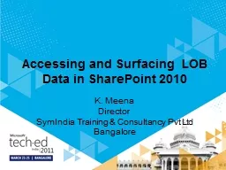 Accessing and Surfacing  LOB Data in SharePoint 2010