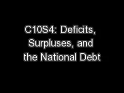 C10S4: Deficits, Surpluses, and the National Debt