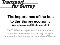 The importance of the bus to the Surrey economy