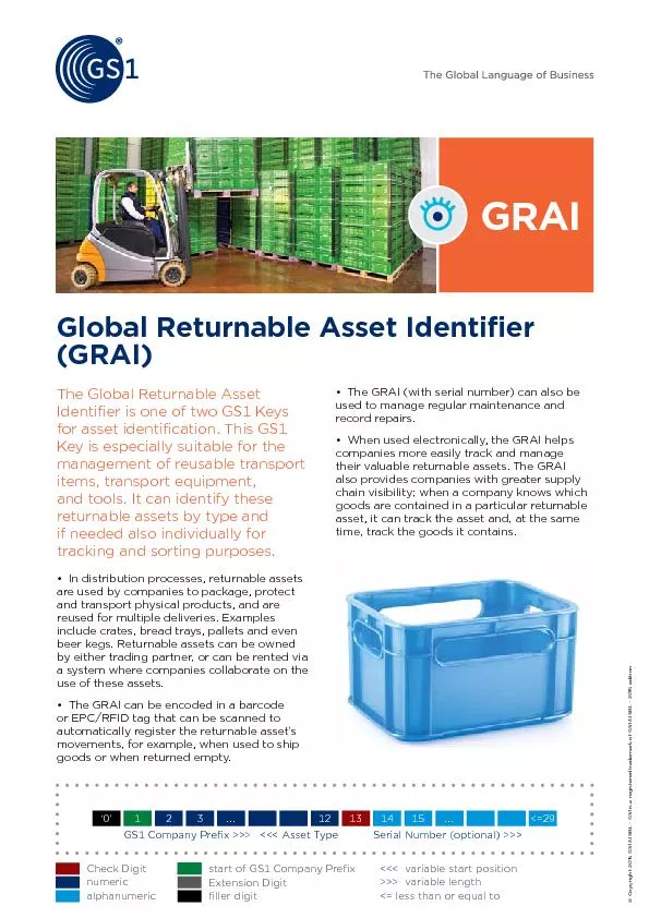 Global Returnable Asset Identi�er  (GRAI)