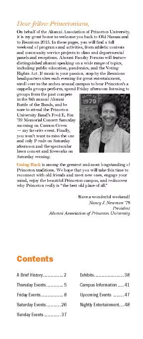 Dear fellow Princetonians,On behalf of the Alumni Association of Princ