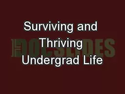 Surviving and Thriving Undergrad Life