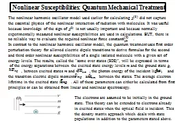 Nonlinear Susceptibilities: Quantum Mechanical Treatment