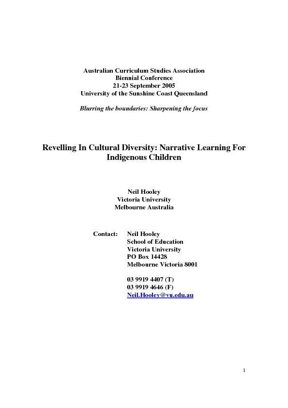 Revelling In Cultural Diversity: Narrative Learning For Indigenous Chi