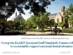 Using the BLASST Sessional Staff Standards Framework to sus