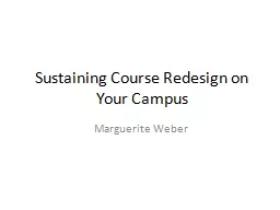 Sustaining Course Redesign on Your Campus