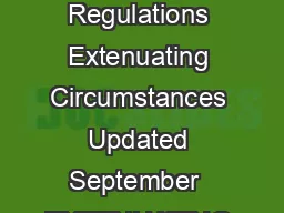Examination and Assessment Regulations Extenuating Circumstances Updated September  EXTENUATING