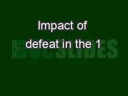 Impact of defeat in the 1