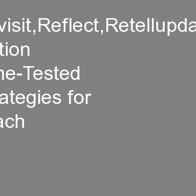 Revisit,Reflect,Retellupdated edition Time-Tested Strategies for Teach