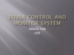 EOVSA Control and monitor System