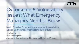 Cybercrime & Vulnerability Issues: What Emergency Manag