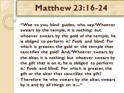 Matthew 23:16-24