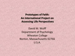 Prototypes of Faith: