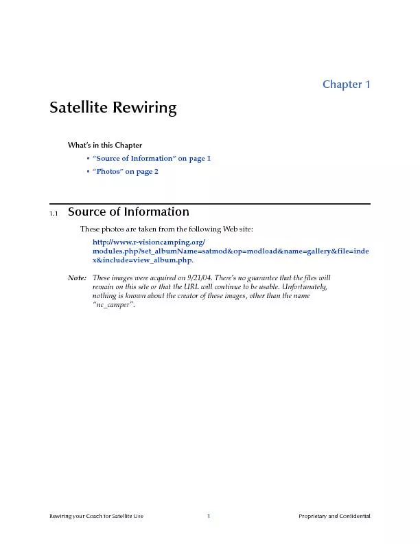 Chapter 1Section 1.2Satellite RewiringPhotosRewiring your Coach for Sa