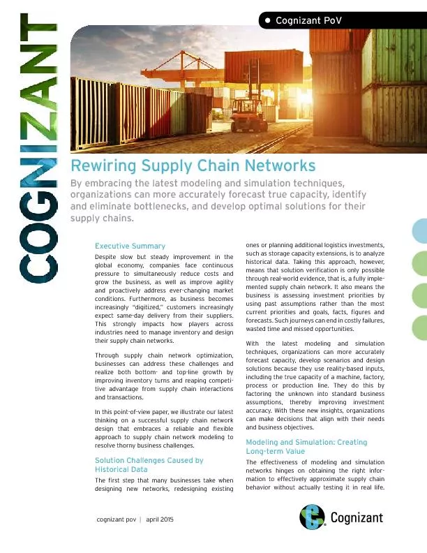 Rewiring Supply Chain Networks By embracing the latest modeling and si