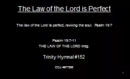 The Law of the Lord is Perfect