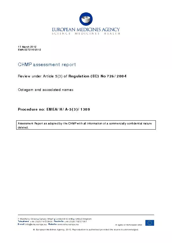 15 March 2012EMA/227216/2012CHMP assessment report Review under Articl