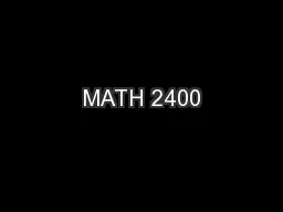 MATH 2400
