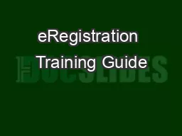 eRegistration Training Guide