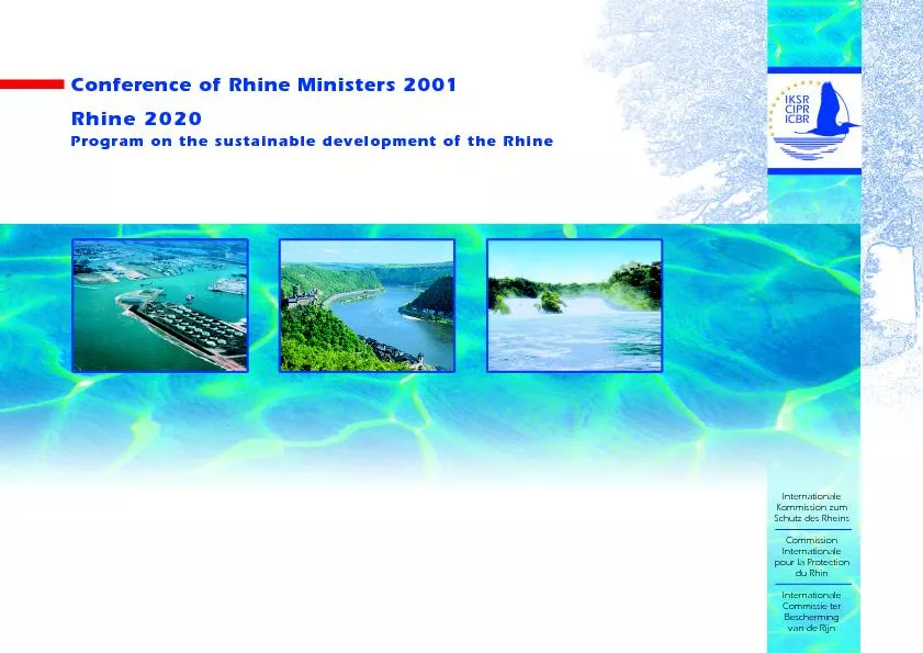 Conference of Rhine Ministers 2001Program on the sustainable developme